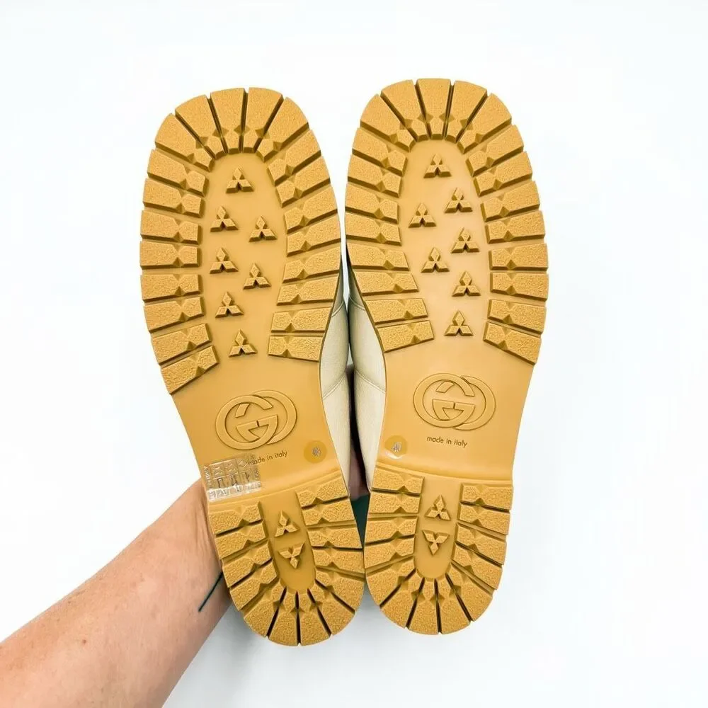 Gucci Airel Horsebit Leather Mules Ivory Loafer Slides EU 40 US 10
